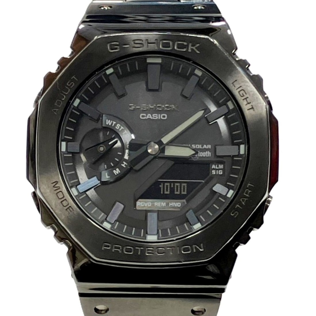 Casio G-Shock Mobile Link GMB2100 Watch, Total Weight 149.2g, Stainless Steel, Radio-Controlled: --- Catalog ---Category: SizeWrist Size: 16cm / 6.29''Case Diameter: 45mm / 1.77''Category: DesignType: WristwatchDisplay: AnalogColor (Dial): BlackMaterial (Band): Stainless steelMaterial (Case): Sta