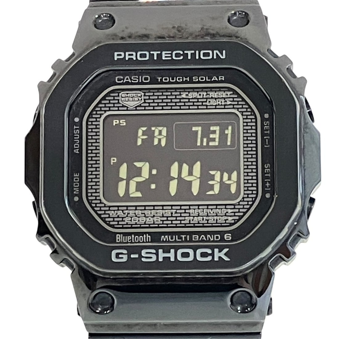 Casio CASIO watch, total weight 151.2g, stainless steel, radio-controlled solar power, black dial, (1 of 9)
