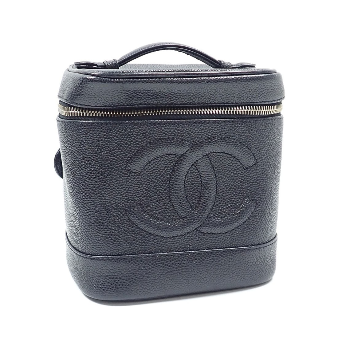 Chanel Vanity Bag for Women, Black, Caviar Leather, A01998, Handbag, Makeup (1 of 11)