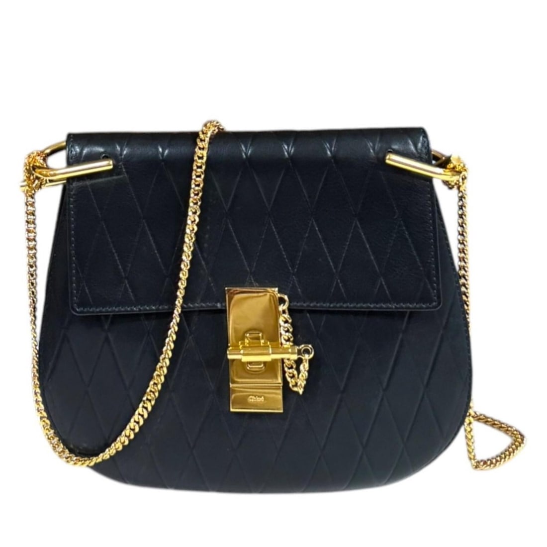 Chloé Chloe Drew Shoulder Bag, Leather, Black, Women's, Chain: --- Catalog ---Category: SizeSize (HxWxD): 19cm x 19cm x 7.5cm / 7.48'' x 7.48'' x 2.95''Category: DesignType: Shoulder bagColor: BlackGender: WomenMaterial: Leather , Suede Category: GeneralBrand: Ch
