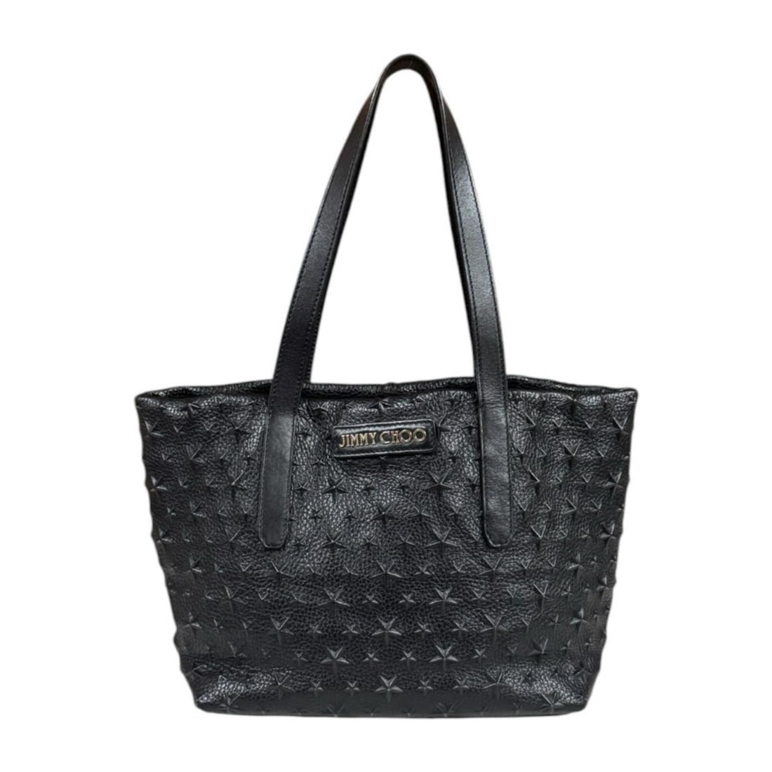 Jimmy Choo Star Embossed Sophia Small Tote Bag, Leather, Black, Women's.: --- Catalog ---Category: SizeSize (HxWxD): 19.5cm x 23cm x 15cm / 7.67'' x 9.05'' x 5.9''Category: DesignType: Tote bagColor: BlackGender: WomenMaterial: Leather Category: GeneralBrand: Jimmy ChooCoun