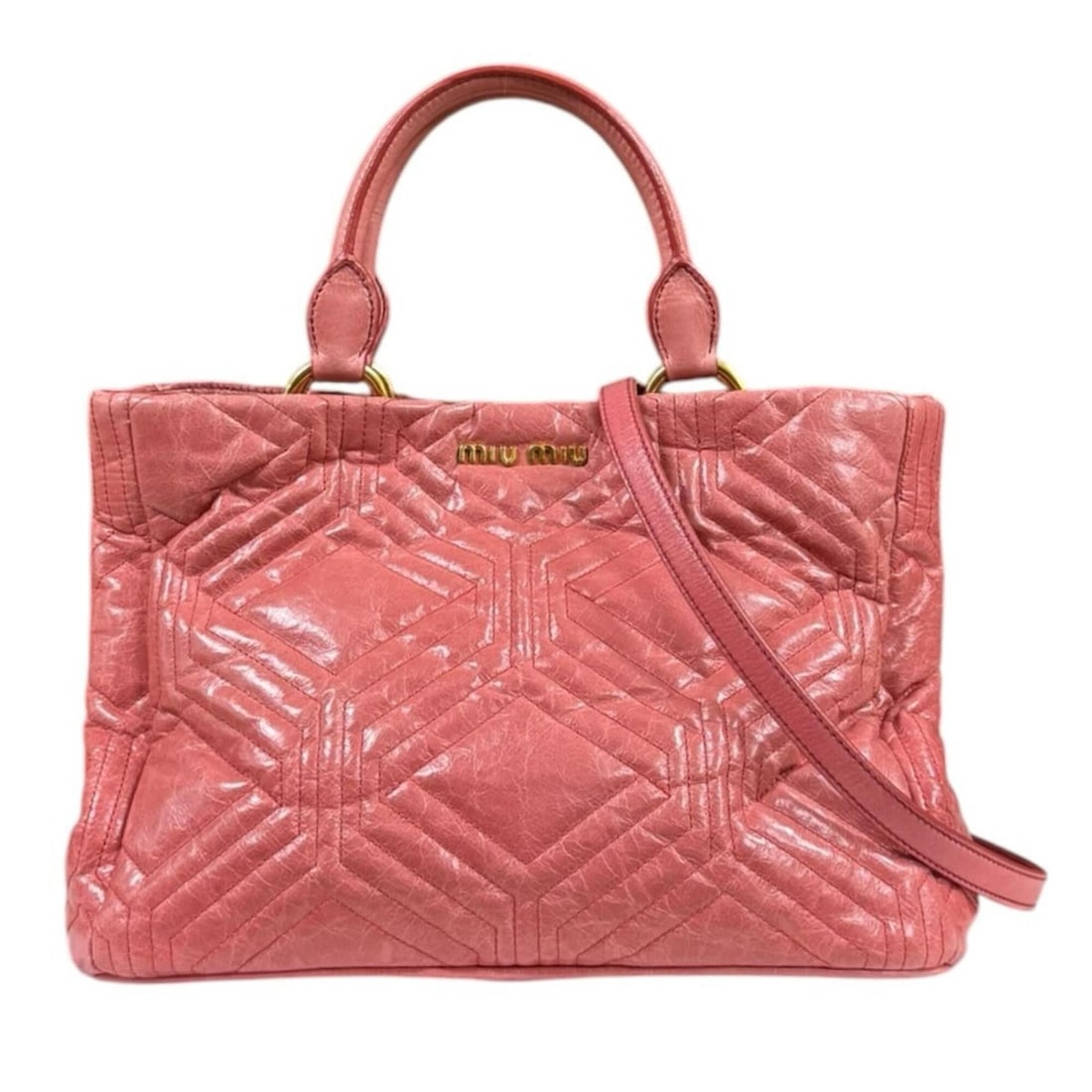 Miu Miu Miu Shoulder Bag, Leather RN0928 Pink, Women's, 2-way: --- Catalog ---Category: SizeSize (HxWxD): 21cm x 30cm x 16cm / 8.26'' x 11.81'' x 6.29''Category: DesignType: Shoulder bagColor: PinkGender: WomenMaterial: Leather Category: GeneralBrand: Miu MiuCoun