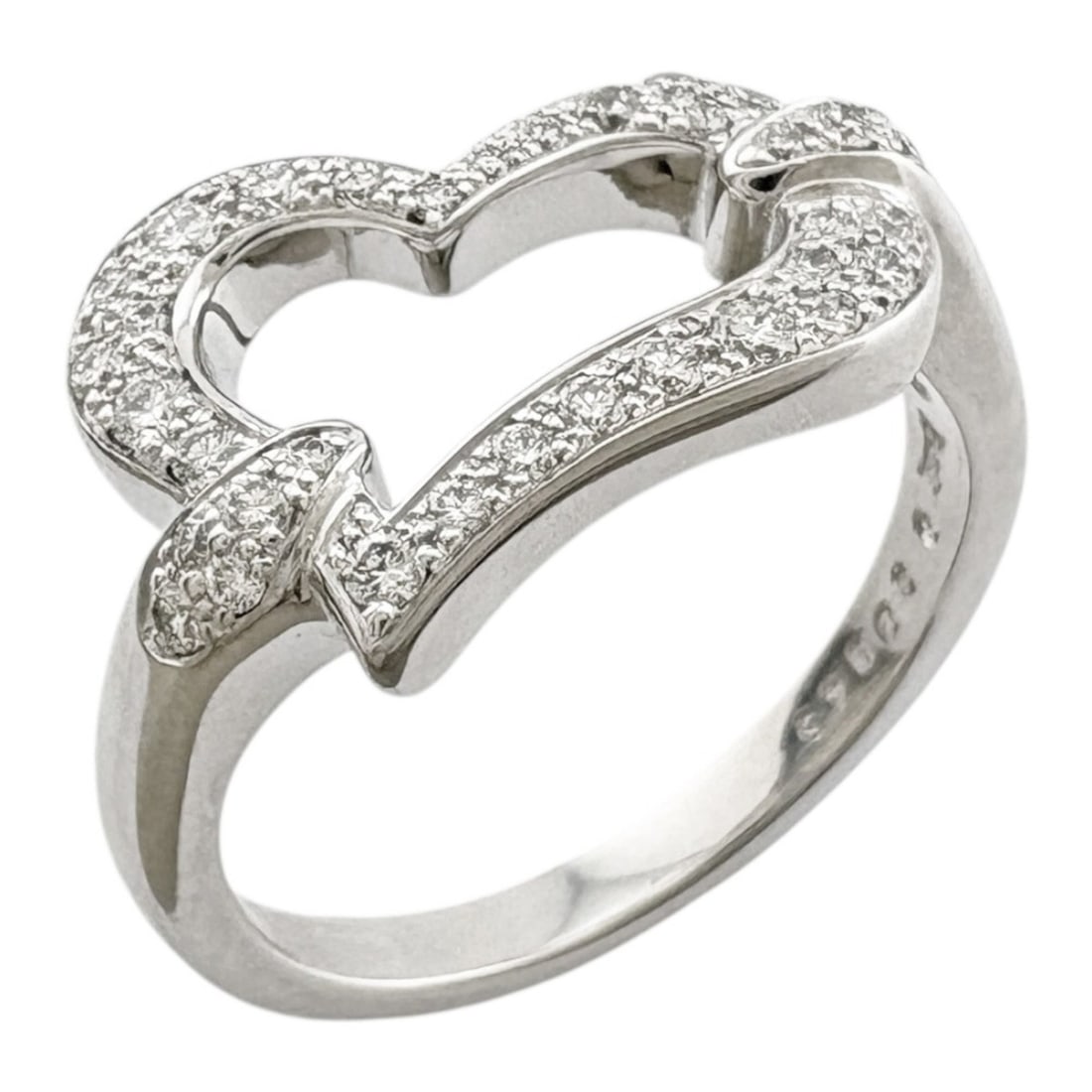 Piaget Ring, 18K Gold Diamond Ring for Women, Heart Design: --- Catalog ---Category: SizeJP Size: 14US Size: 7Category: DesignType: Band ringGender: WomenMaterial: White gold (18K)Category: GeneralBrand: PiagetCountry of Origin: Switzerland--- Item List ---Sec