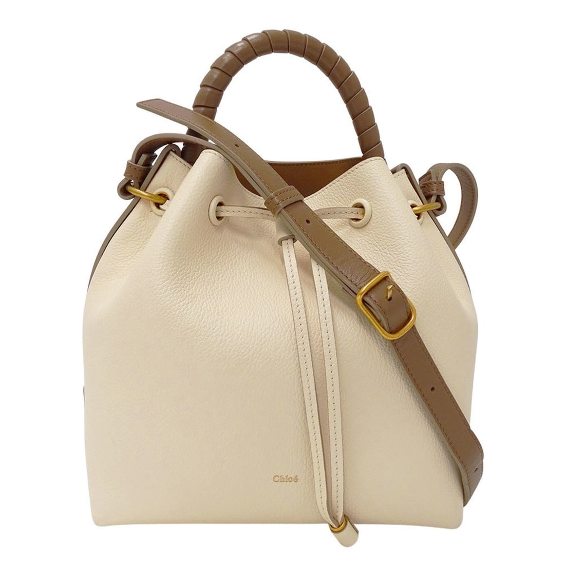 Chloé Chloe handbag for women, a brand name handbag/shoulder bag, 2-way, leather, Marcie,: --- Catalog ---Category: SizeSize (HxWxD): 24cm x 22cm x 14cm / 9.44'' x 8.66'' x 5.51''Category: DesignType: Handbag, Shoulder bagColor: Brown, IvoryGender: WomenMaterial: Leather Category: GeneralBr