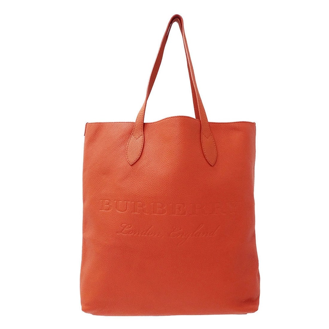Burberry handbag, women's and men's, brand tote bag, leather, orange.: --- Catalog ---Category: SizeSize (HxWxD): 42cm x 47cm x 7cm / 16.53'' x 18.5'' x 2.75''Category: DesignType: Handbag, Tote bagColor: OrangeGender: Men,WomenMaterial: Leather Category: GeneralBrand: B
