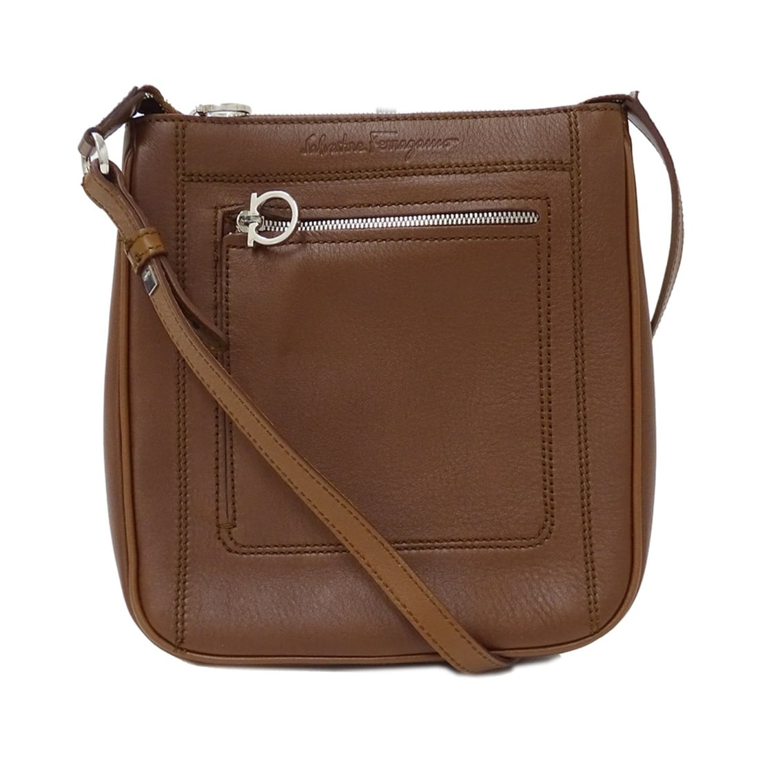 Salvatore Ferragamo Ferragamo handbag for women, brand shoulder bag, Gancini leather, brown. (1 of 15)