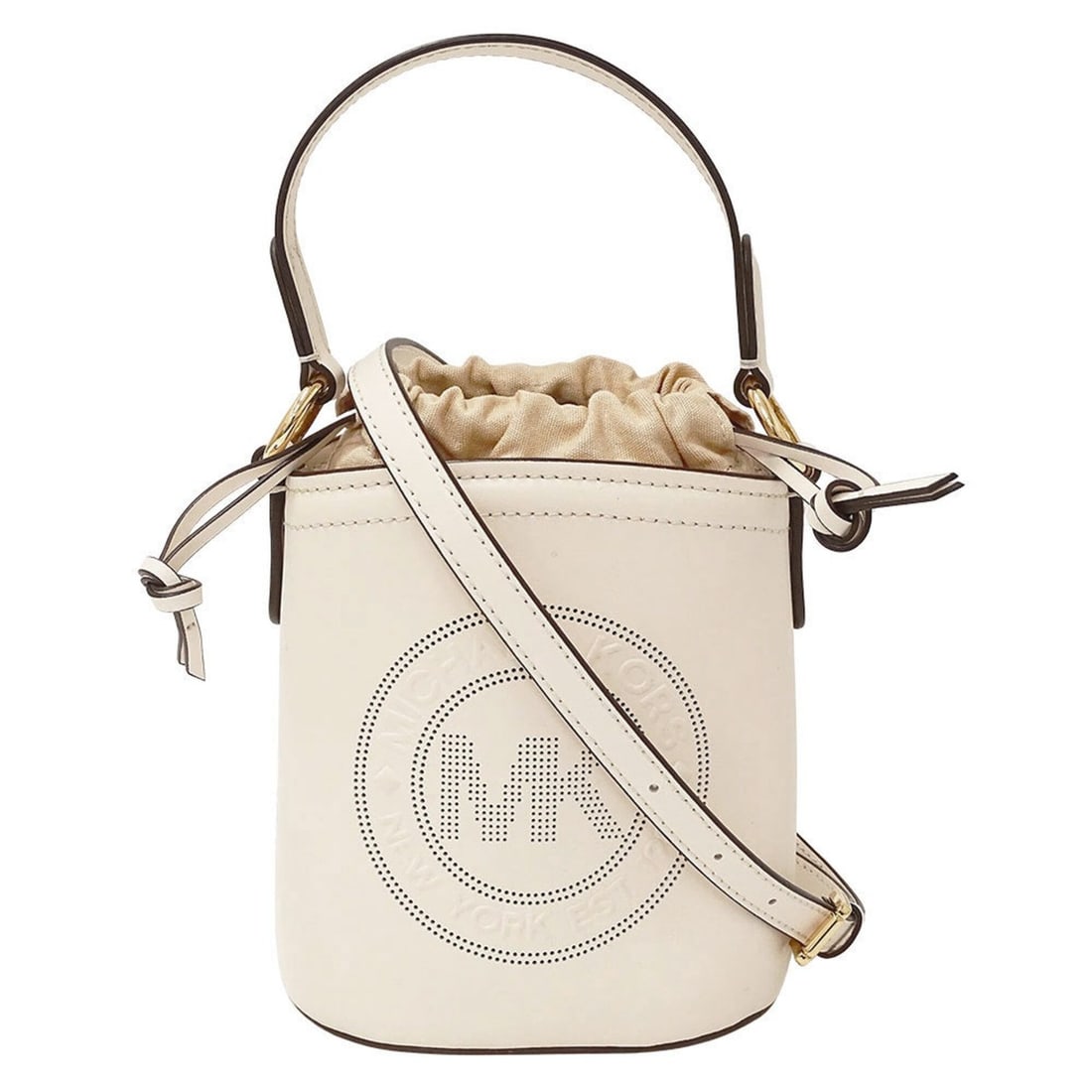 Michael Kors handbag for women. A stylish 2-way handbag/shoulder bag made of leather and canvas.: --- Catalog ---Category: SizeSize (HxWxD): 17.5cm x 15.5cm x 11cm / 6.88'' x 6.1'' x 4.33''Category: DesignType: Handbag, Shoulder bagColor: Beige, IvoryGender: WomenMaterial: Leather , Canvas Categor