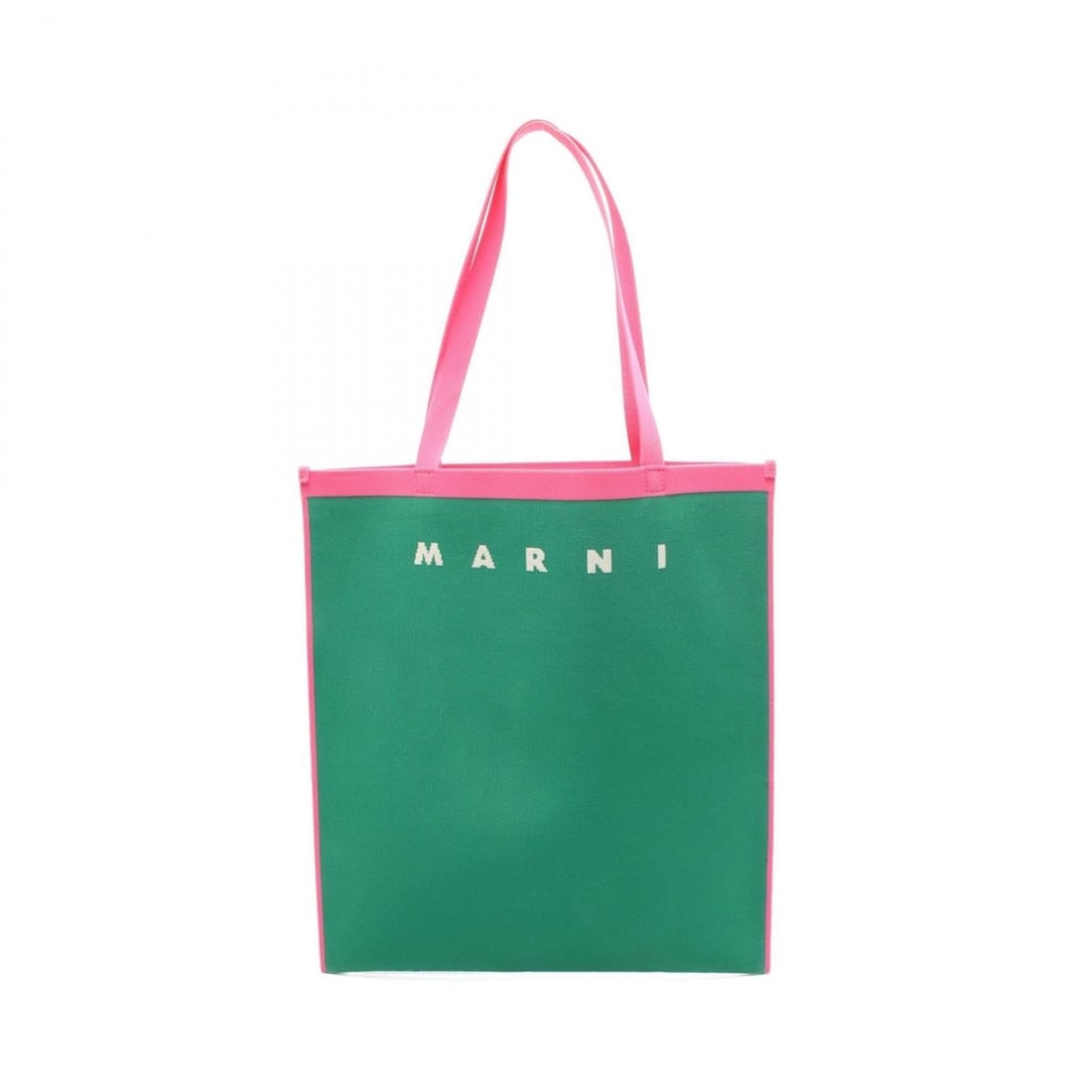 MARNI Logo Tote Bag, Handbag, Polyester, Women's, Green/Pink, SHMP0072A0: --- Catalog ---Category: SizeSize (HxWxD): 41.5cm x 37.5cm x 5.00mm / 16.33'' x 14.76'' x 0.19''Category: DesignType: Handbag, Tote bagColor: Green, PinkGender: WomenMaterial: Polyester Category: Gene