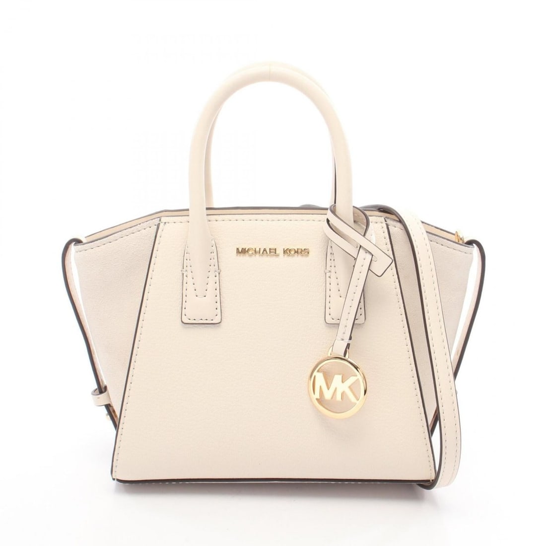 Michael Kors Avril Extra Small Satchel Handbag, Leather Suede, Women's, Ivory (35F4G4VC0L): --- Catalog ---Category: SizeSize (HxWxD): 15cm x 18cm x 8cm / 5.9'' x 7.08'' x 3.14''Category: DesignType: HandbagColor: IvoryGender: WomenMaterial: Leather Leather/Fur Type: Suede leatherCategory: G