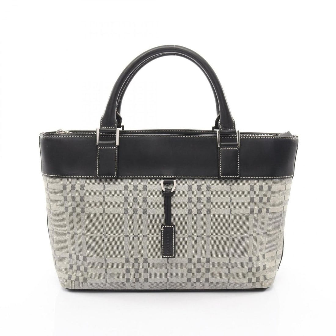 Burberry handbag, canvas and leather, women's, ivory black.: --- Catalog ---Category: SizeSize (HxWxD): 23cm x 31.5cm x 10cm / 9.05'' x 12.4'' x 3.93''Category: DesignType: HandbagColor: Black, IvoryGender: WomenMaterial: Canvas , Leather Category: GeneralBrand