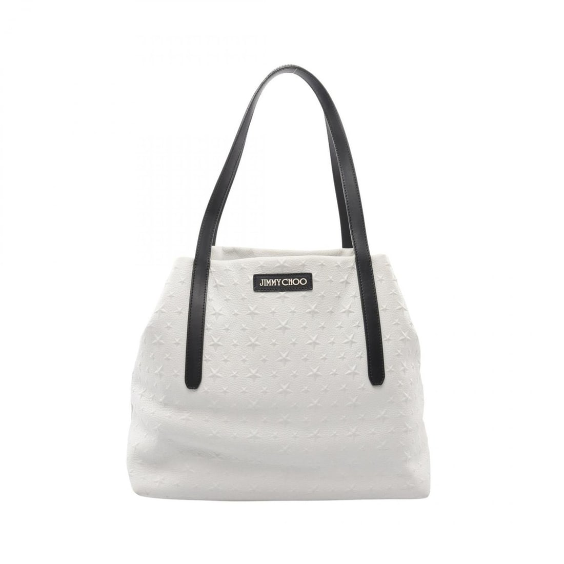Jimmy Choo Sofia M Star Embossed Tote Bag Handbag Leather Women's White/Black: --- Catalog ---Category: SizeSize (HxWxD): 28cm x 33cm x 18cm / 11.02'' x 12.99'' x 7.08''Category: DesignType: Handbag, Tote bagColor: Black, WhiteGender: WomenMaterial: Leather Category: GeneralBran