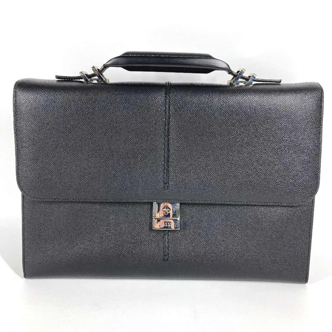 BALLY logo bag, business document briefcase, handbag, leather, men's, women's, black.: --- Catalog ---Category: DesignType: Briefcase, HandbagColor: BlackGender: Men,WomenMaterial: Leather Category: GeneralBrand: BallyCountry of Origin: Italy--- Item List ---Section: ConditionRanking: R