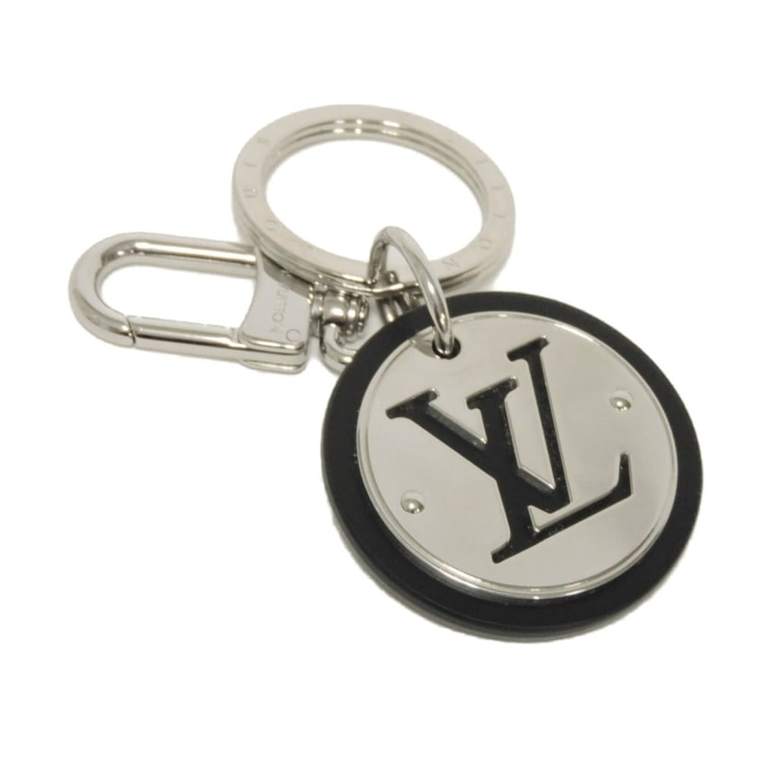 Louis Vuitton LOUIS VUITTON Keychain LV Circle Cut Calf Black Keyring Bag Charm Logo Noir M00741: --- Catalog ---Category: SizeSize (HxWxD): 9.5cm x 4.8cm x 7.00mm / 3.74'' x 1.88'' x 0.27''Category: DesignType: KeyringColor: Black, Noir, SilverGender: MenCategory: GeneralMPN: M00741Brand: Louis V