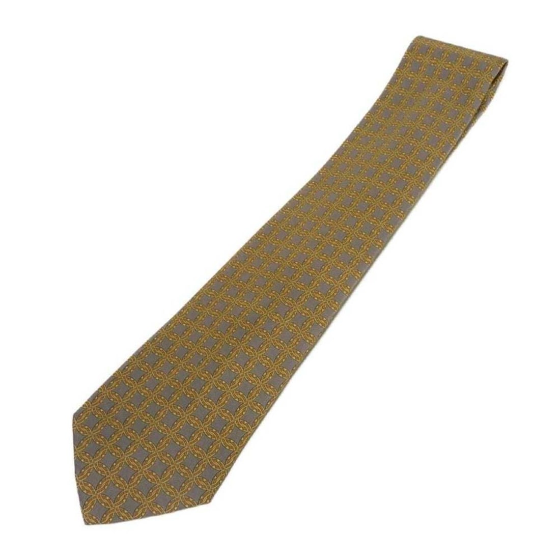 Hermes silk tie, patterned, brown, 8.5cm, gray, men's.: --- Catalog ---Category: SizeTotal Length: 148cm / 58.26''Category: DesignType: CravatColor: Brown, GrayGender: MenMaterial: Silk Category: GeneralBrand: Hermes--- Item List ---Section: ConditionRanki