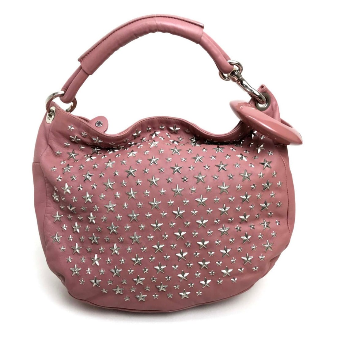 JIMMY CHOO Star Stud Sky Handbag, Shoulder Bag, Semi-Shoulder Lambskin Leather, Metal, Pink: --- Catalog ---Category: SizeSize (HxWxD): 28cm x 33cm x 10cm / 11.02'' x 12.99'' x 3.93''Strap Length: 31cm / 12.2''Category: DesignType: Handbag, Shoulder bagColor: PinkGender: WomenClosure: ZipperM