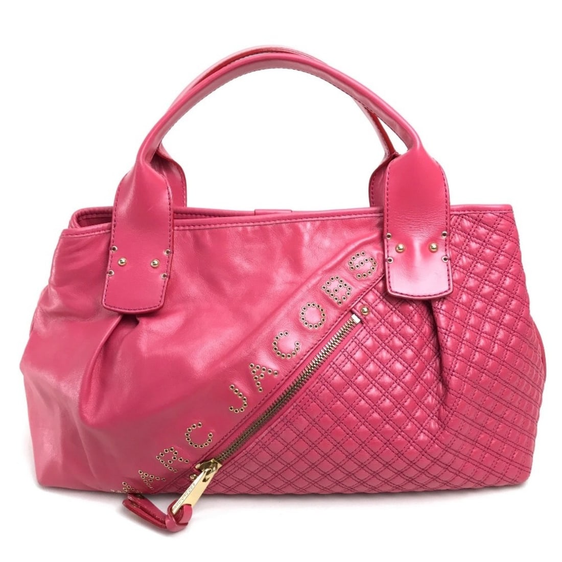 MARC JACOBS logo quilted bag, handbag, tote leather, women's, pink.: --- Catalog ---Category: SizeSize (HxWxD): 23cm x 40.5cm x 14cm / 9.05'' x 15.94'' x 5.51''Strap Length: 32cm / 12.59''Category: DesignType: Handbag, Tote bagColor: PinkStyle: CasualGender: