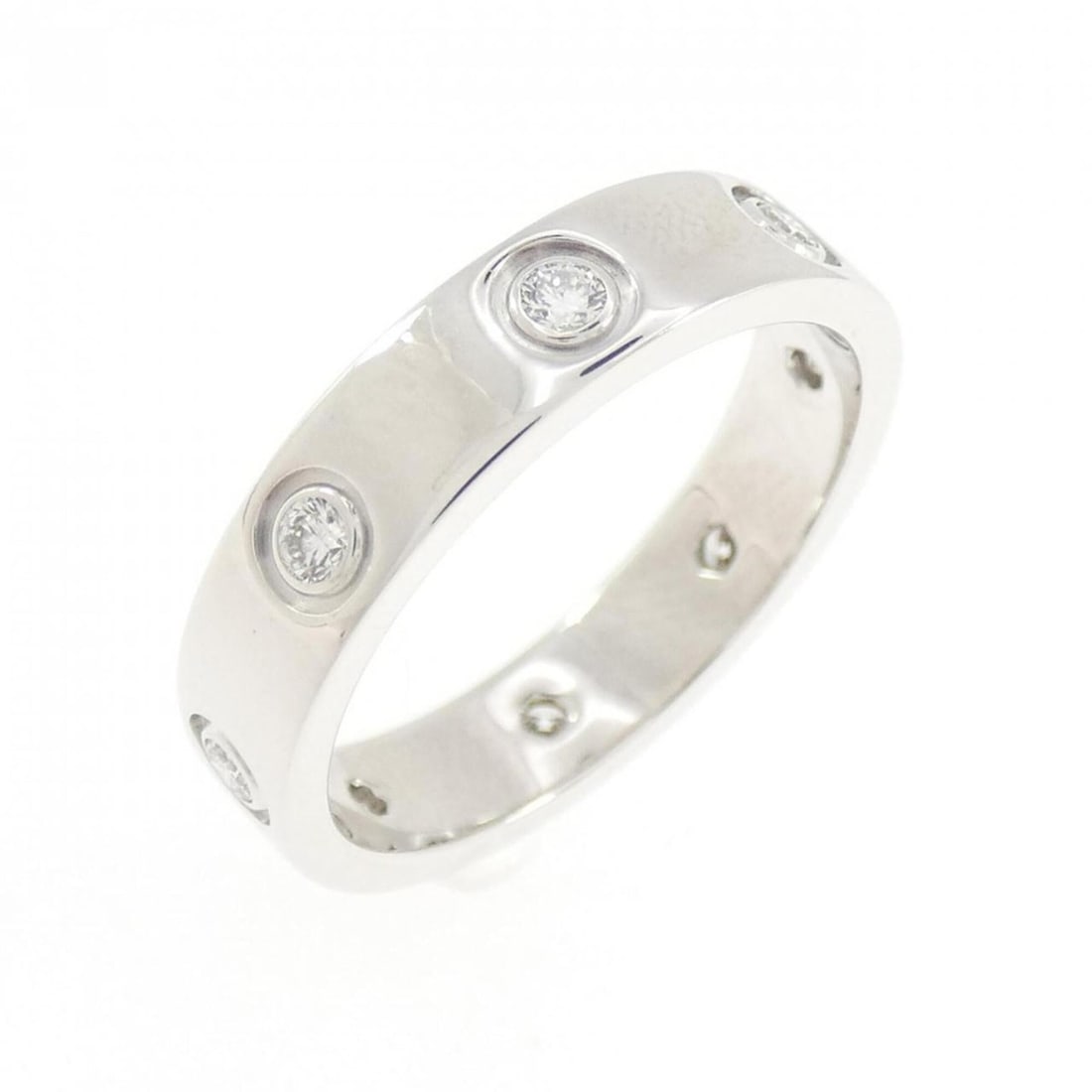 Cartier Mini Love Full Diamond Ring: --- Catalog ---Category: SizeUS Size: 4.5Brand Size: 48Category: DesignType: Band ringColor: White goldStone: DiamondGender: WomenMaterial: White gold (18K)Category: GeneralMPN: B4050600Brand: