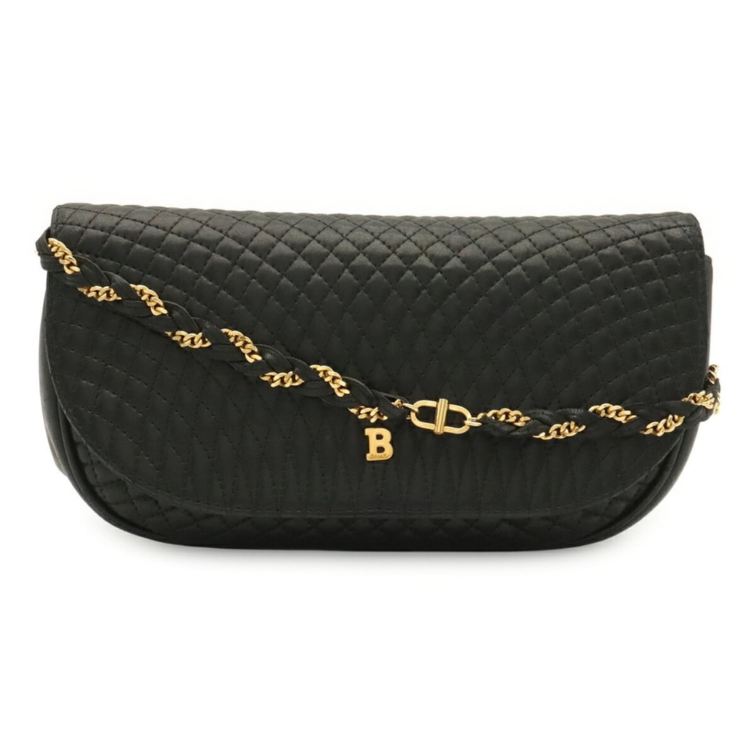 BALLY quilted shoulder bag, chain leather, black.: --- Catalog ---Category: SizeSize (HxWxD): 13.5cm x 23.5cm x 5.5cm / 5.31'' x 9.25'' x 2.16''Category: DesignType: Pochette, Shoulder bagColor: BlackGender: WomenMaterial: Leather Hardware Color:
