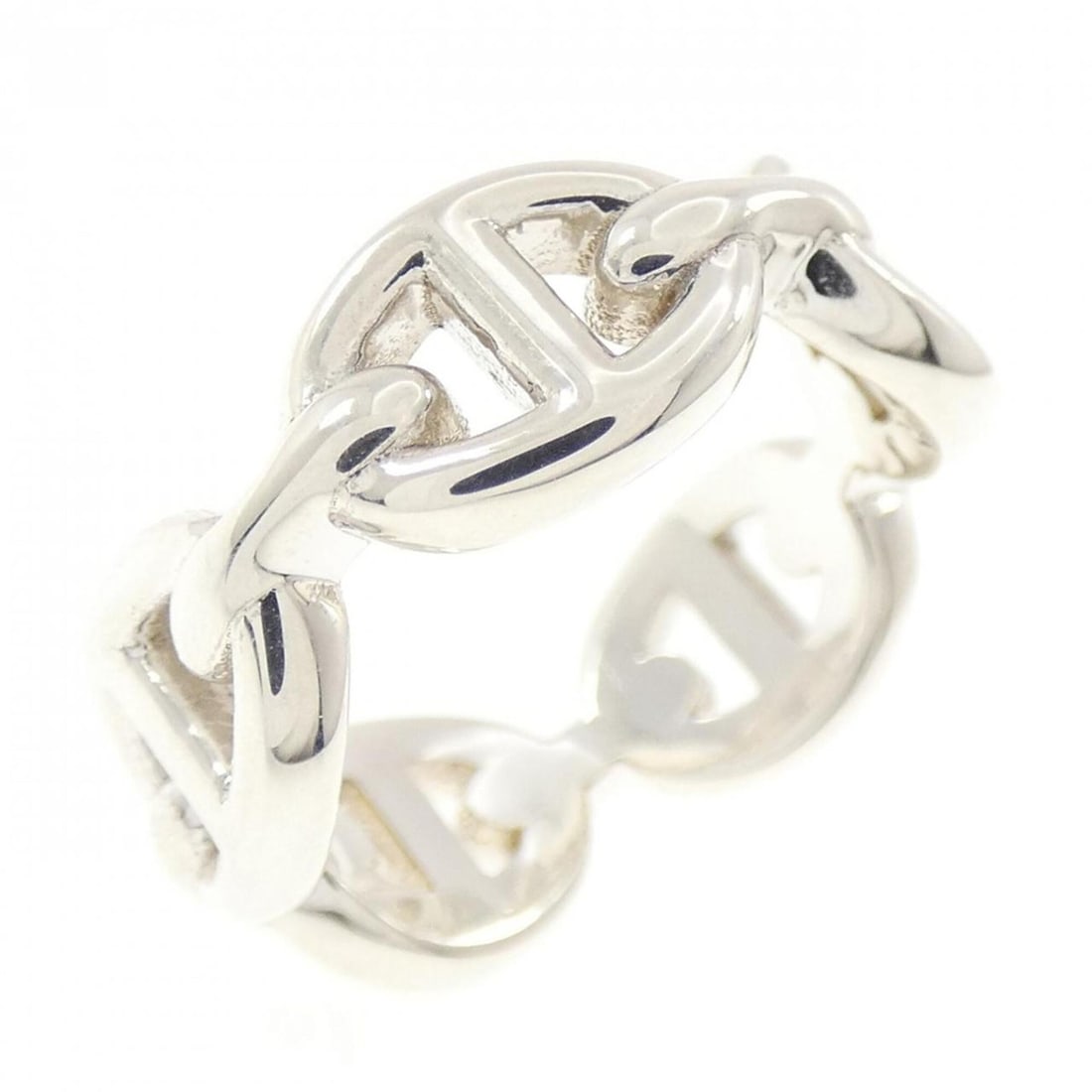 Hermes Hermès Chaine d'Ancre Enchainée Ring: --- Catalog ---Category: SizeUS Size: 3.5Brand Size: 46Category: DesignType: Band ringGender: WomenMaterial: Silver 925Category: GeneralMPN: H109507BBrand: Hermes--- Item List ---Section: