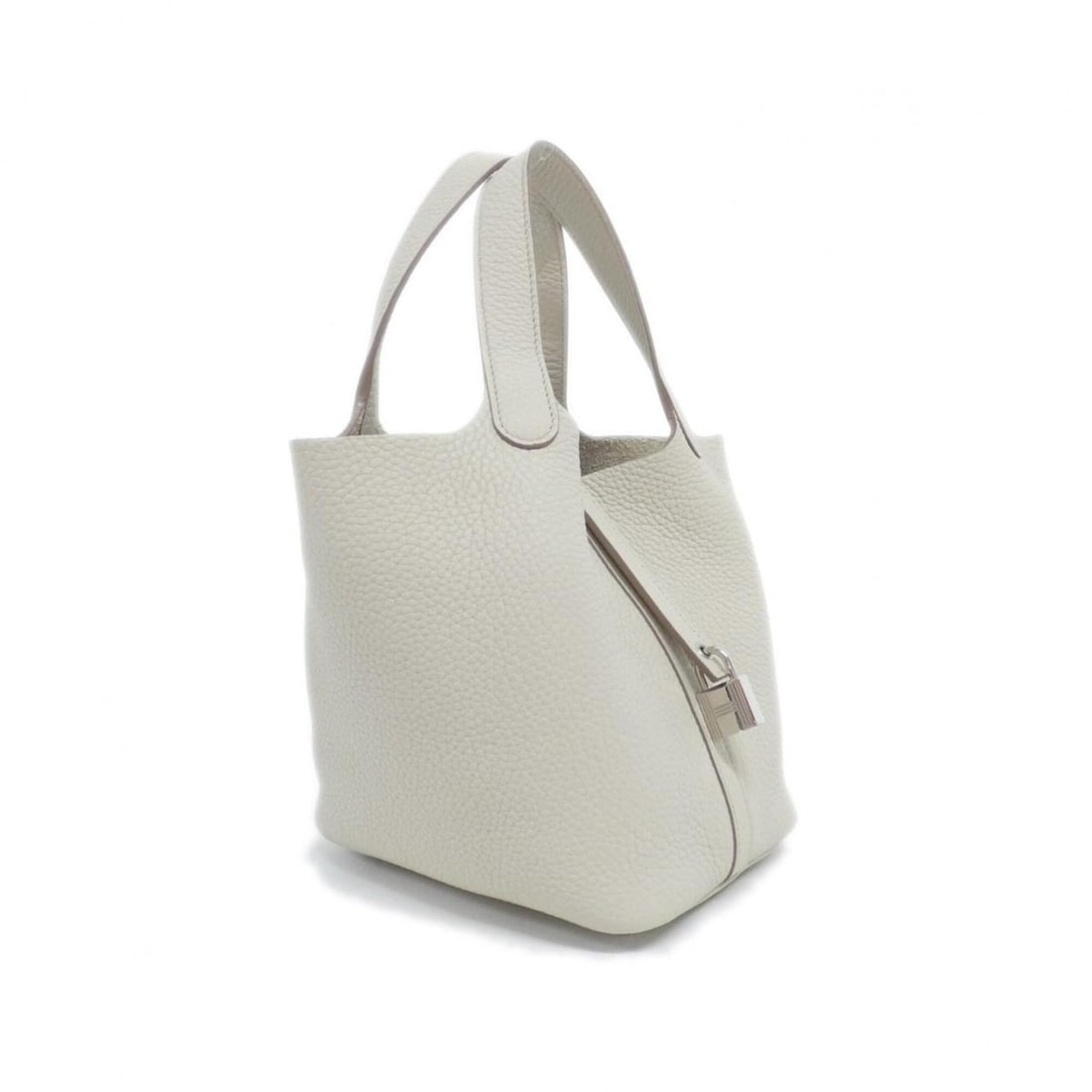Hermes Picotin Lock PM 056289CK Handbag: --- Catalog ---Category: SizeSize (HxWxD): 19cm x 18cm x 14cm / 7.48'' x 7.08'' x 5.51''Category: DesignType: HandbagColor: WhiteGender: WomenMaterial: Taurillon clemence leather Hardware Color: Silve