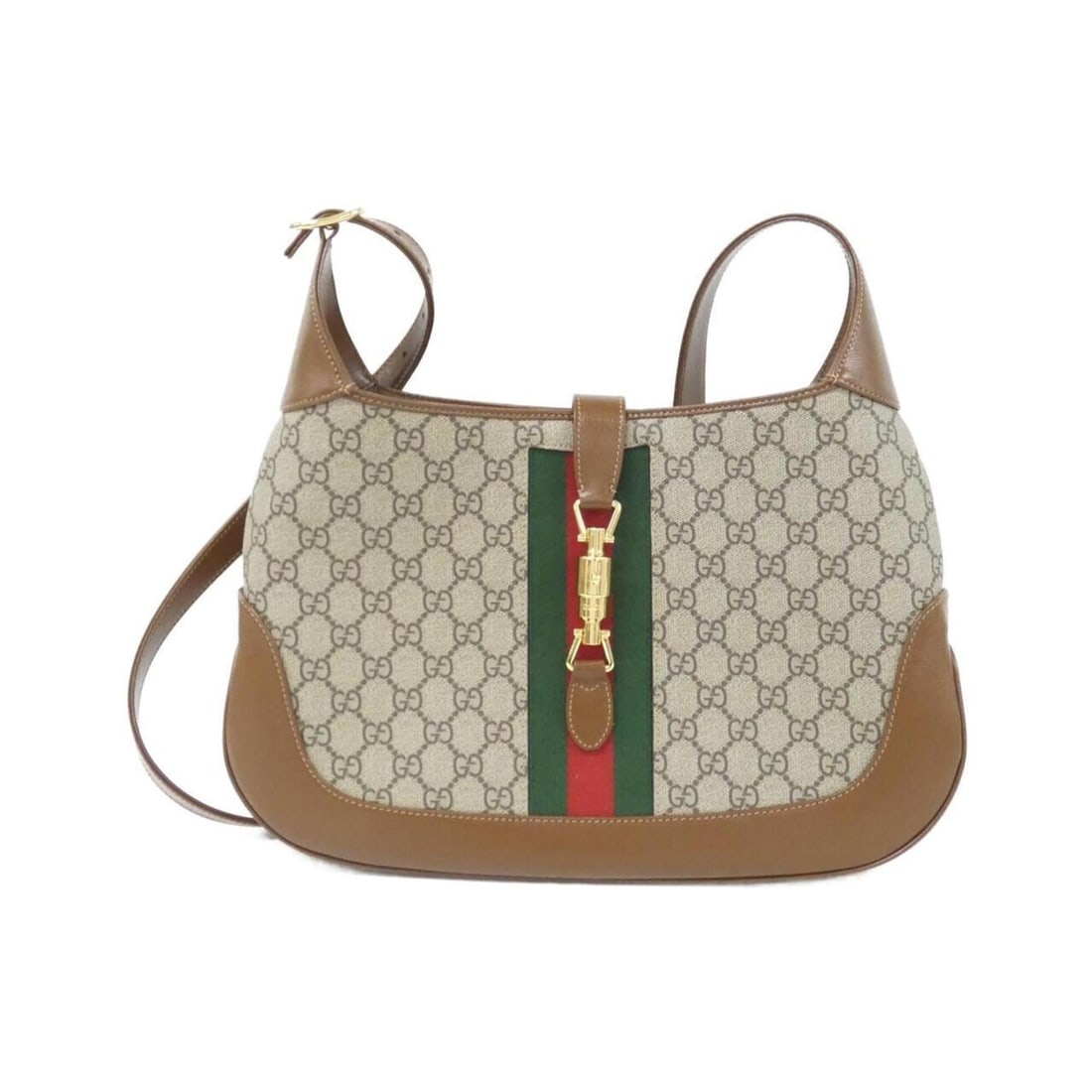 Gucci JACKIE 1961 636710 HUHHG Shoulder Bag: --- Catalog ---Category: SizeSize (HxWxD): 23cm x 36cm x 5cm / 9.05'' x 14.17'' x 1.96''Category: DesignType: Shoulder bagColor: Beige, BrownGender: Men,WomenMaterial: GG Supreme , Leather Hardware