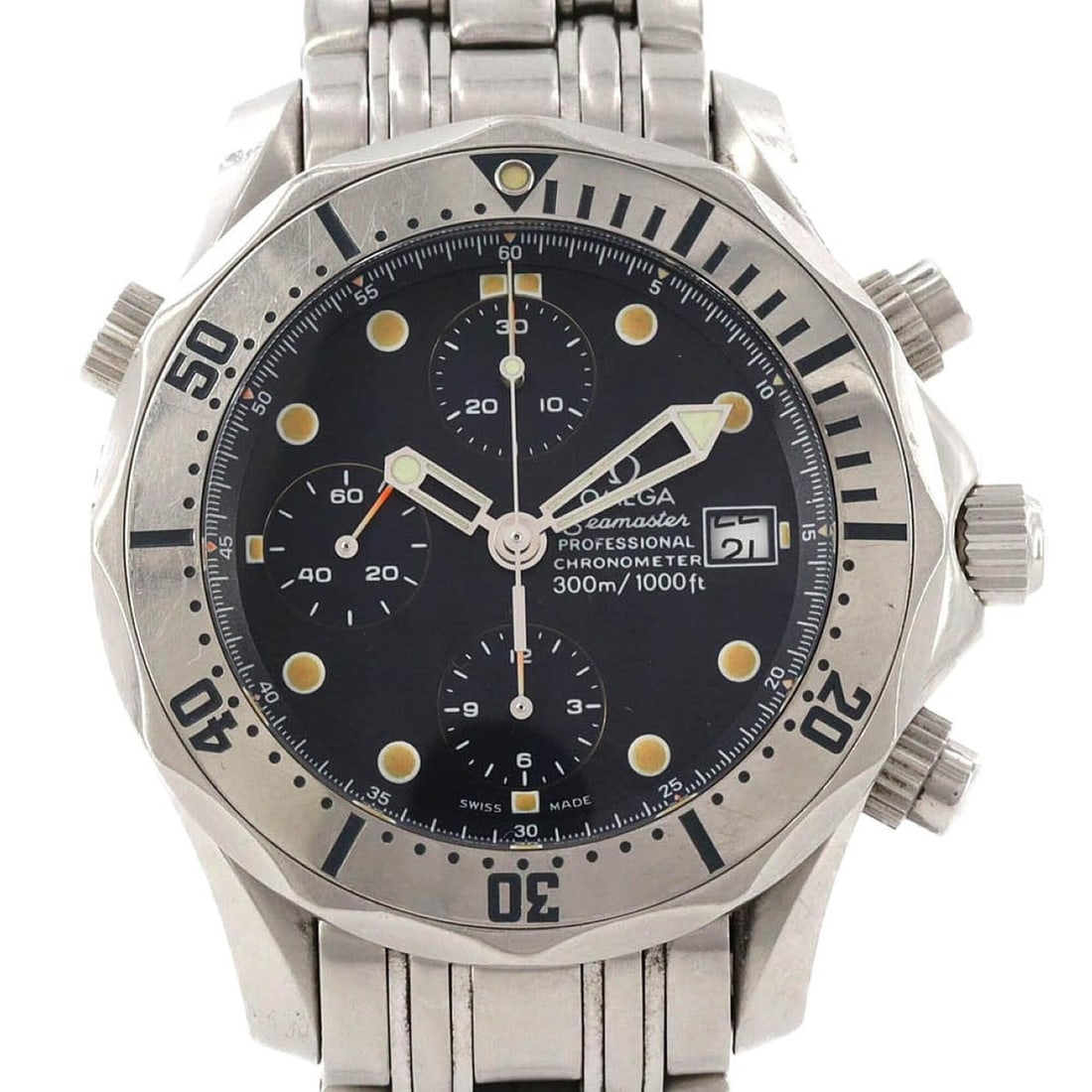 Omega Seamaster Pro Chronograph 2598.80 Stainless Steel Automatic Watch: --- Catalog ---Category: SizeWrist Size: 17.5cm / 6.88''Case Diameter: 42.5mm / 1.67''Category: DesignType: WristwatchGender: MenColor (Dial): BlueMaterial (Band): Stainless steelMaterial (Case):