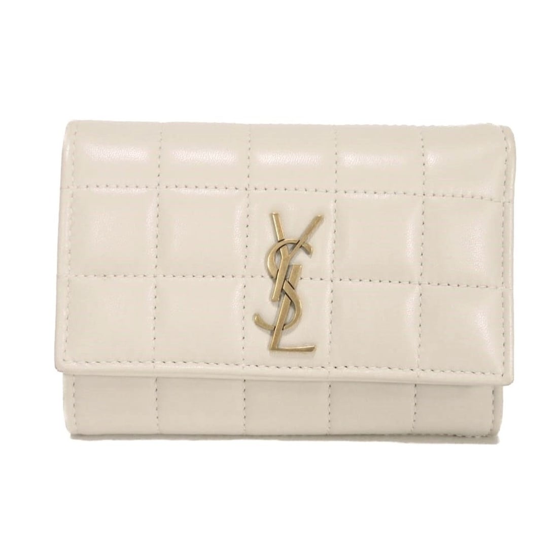 Yves Saint Laurent Saint Laurent Paris Cassandra Bifold Tri-fold Wallet, YSL RFID, Matelassé Carre: --- Catalog ---Category: SizeSize (HxWxD): 8.5cm x 11.8cm x 3.5cm / 3.34'' x 4.64'' x 1.37''Category: DesignType: Wallet (tri-fold)Color: WhiteGender: Men,WomenCategory: GeneralMPN: 800763 AABVP