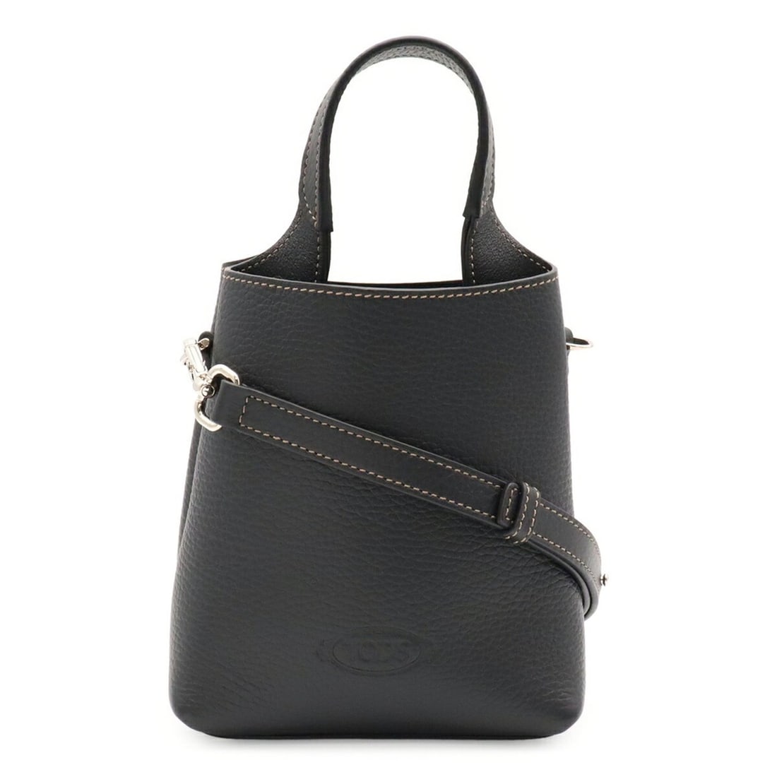 TOD'S T-Timeless Micro Handbag Shoulder Bag with Phone Holder, Leather, Black (XBWAPAT9000): --- Catalog ---Category: SizeSize (HxWxD): 15.5cm x 13.5cm x 7.5cm / 6.1'' x 5.31'' x 2.95''Category: DesignType: Handbag, Shoulder bagColor: BlackGender: WomenMaterial: Leather Hardware Color: Silver