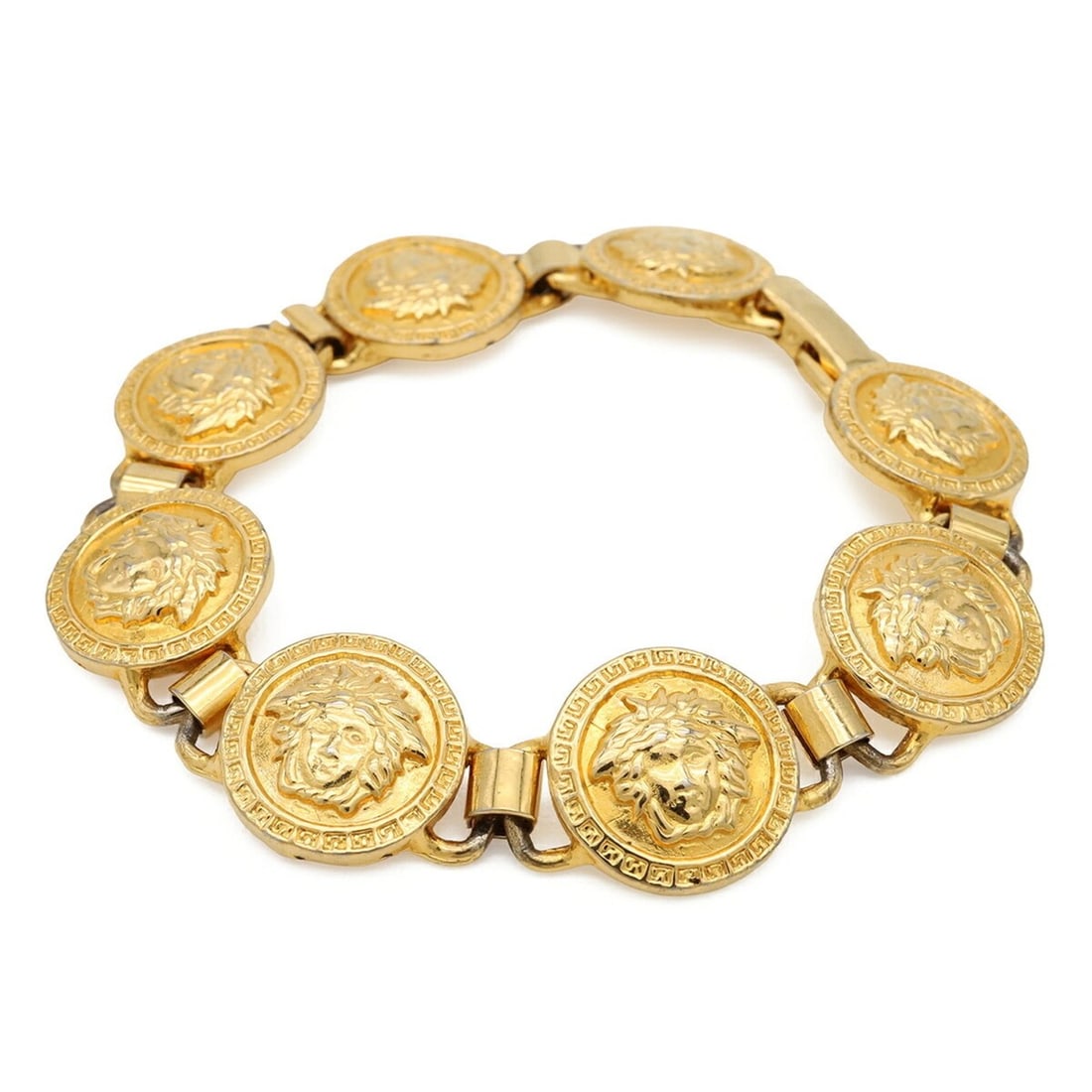 VERSACE Medusa Bracelet GP Gold: --- Catalog ---Category: SizeTotal Length: 20cm / 7.87''Category: DesignType: Charm braceletColor: GoldGender: WomenMaterial: Gold platingCategory: GeneralBrand: Versace--- Item List ---Section: Condi