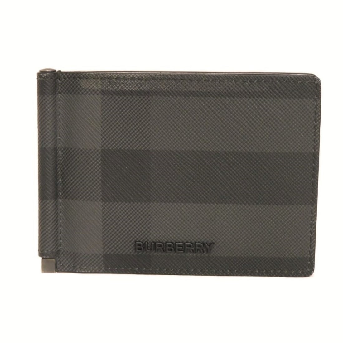 Burberry BURBERRY Bi-fold Wallet Money Clip Woven Check Gray Card Bill Logo Metal Charcoal 8073275: --- Catalog ---Category: SizeSize (HxWxD): 8.3cm x 11.3cm x 6.00mm / 3.26'' x 4.44'' x 0.23''Category: DesignType: Wallet (bi-fold)Color: Black, Gray, GunmetalGender: MenMaterial: Coated canvas Catego