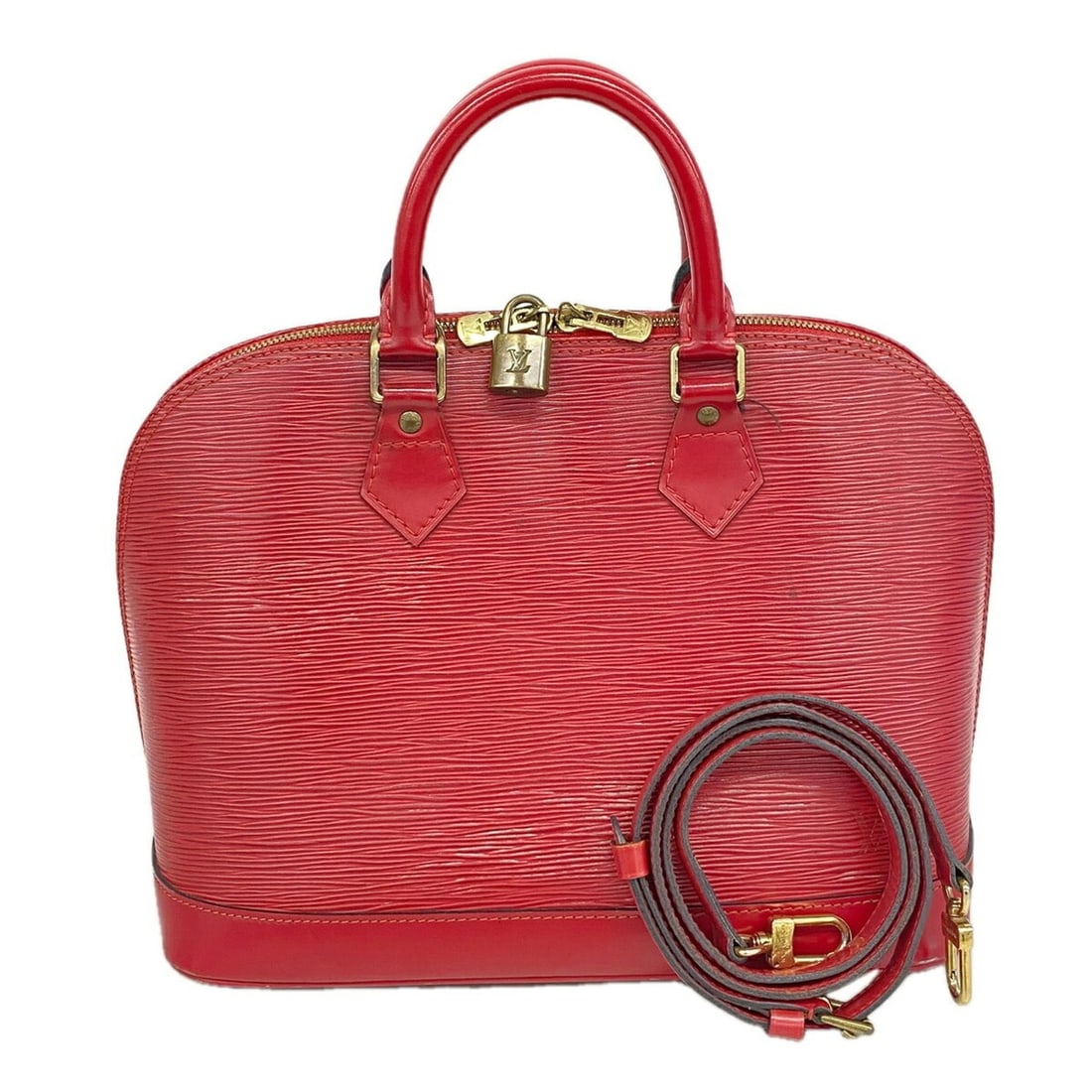 Louis Vuitton Alma Epi Handbag M52147 Castilian Red 2-way bag for women: --- Catalog ---Category: SizeSize (HxWxD): 24cm x 31cm x 17cm / 9.44'' x 12.2'' x 6.69''Category: DesignType: HandbagColor: Castilian redGender: WomenCategory: GeneralMPN: M52147Brand: Louis Vuitton--