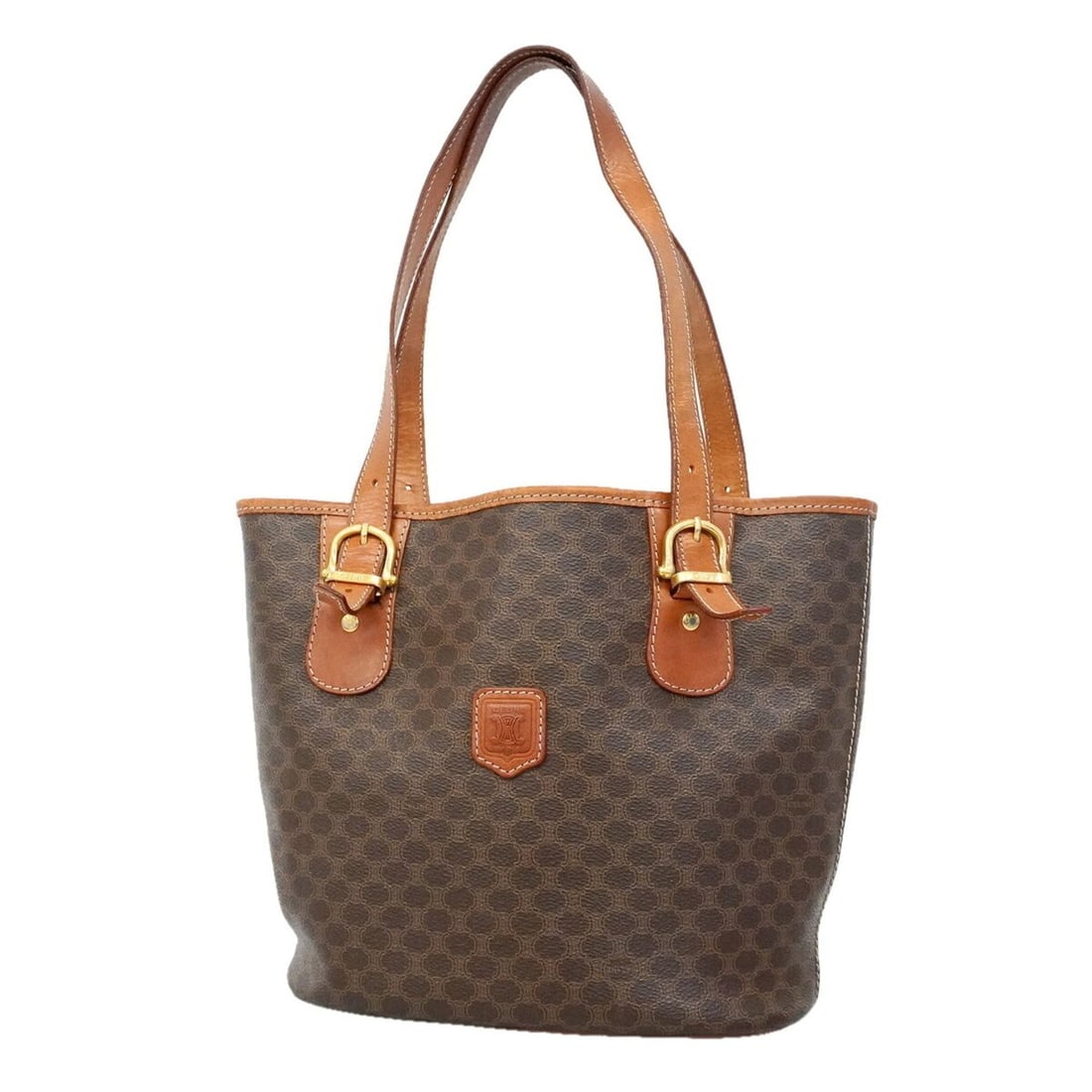 Celine Macadam Tote Bag, Brown, Women's: --- Catalog ---Category: SizeSize (HxWxD): 24cm x 23.5cm x 13cm / 9.44'' x 9.25'' x 5.11''Category: DesignType: Tote bagColor: BrownGender: WomenMaterial: PVC Hardware Color: GoldCategory: GeneralBran