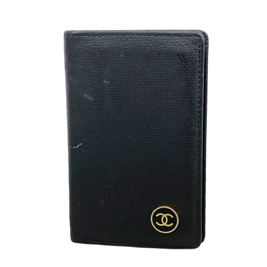 Chanel business card holder/card case, Coco Button, leather, black, women's.: --- Catalog ---Category: DesignType: Card caseColor: BlackGender: WomenMaterial: Leather Category: GeneralBrand: ChanelCategory: Physical PropertiesSize (HxWxD): 11cm x 7cm x 1cm / 4.33'' x 2.75'' x 0