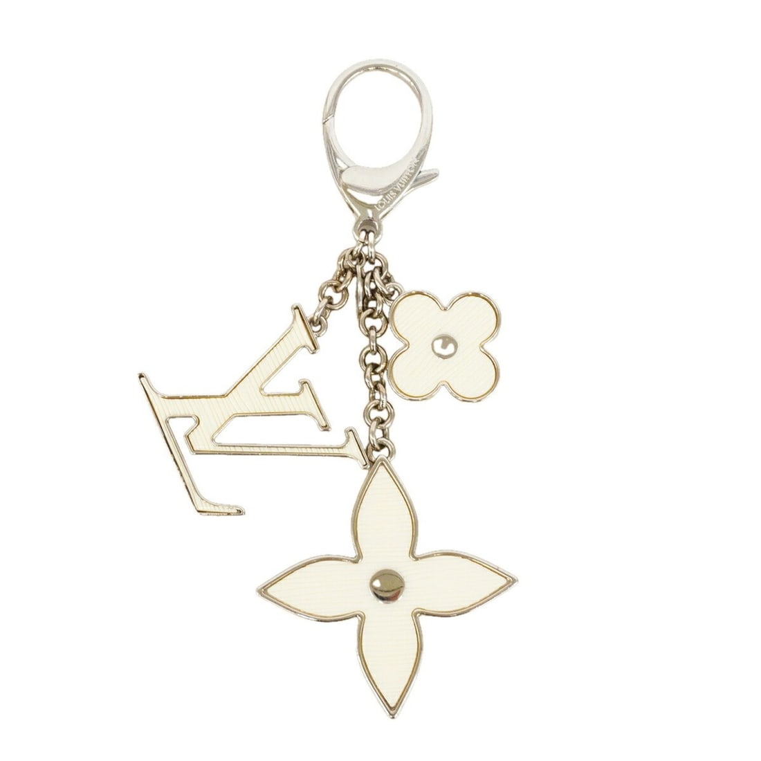 Louis Vuitton Keychain Charm Epi Bijou Sac Fleur de M65085 Silver Ivoire Ladies: --- Catalog ---Category: SizeSize (HxWxD): 14.5cm x 5.5cm x 5.00mm / 5.7'' x 2.16'' x 0.19''Category: DesignType: KeyringColor: LV Off White, SilverGender: WomenCategory: GeneralMPN: M65085Brand: