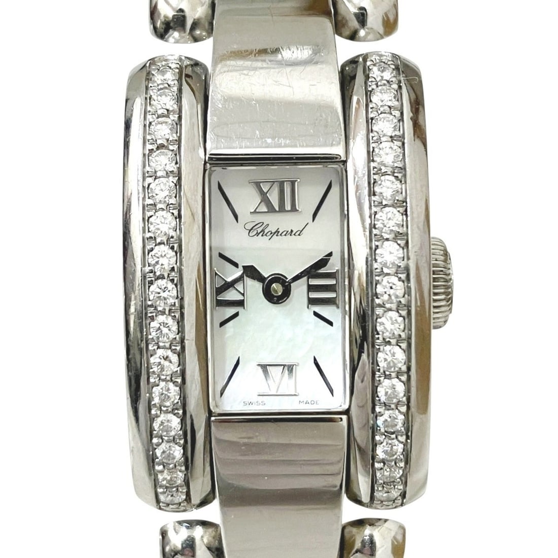 Chopard Lastrada watch, total weight 70.8g, stainless steel, quartz movement, mother-of-pearl dial,: --- Catalog ---Category: SizeWrist Size: 14cm / 5.51''Case Diameter: 18.5mm / 0.73''Category: DesignType: WristwatchGender: WomenMaterial (Band): Stainless steelMaterial (Case): Stainless