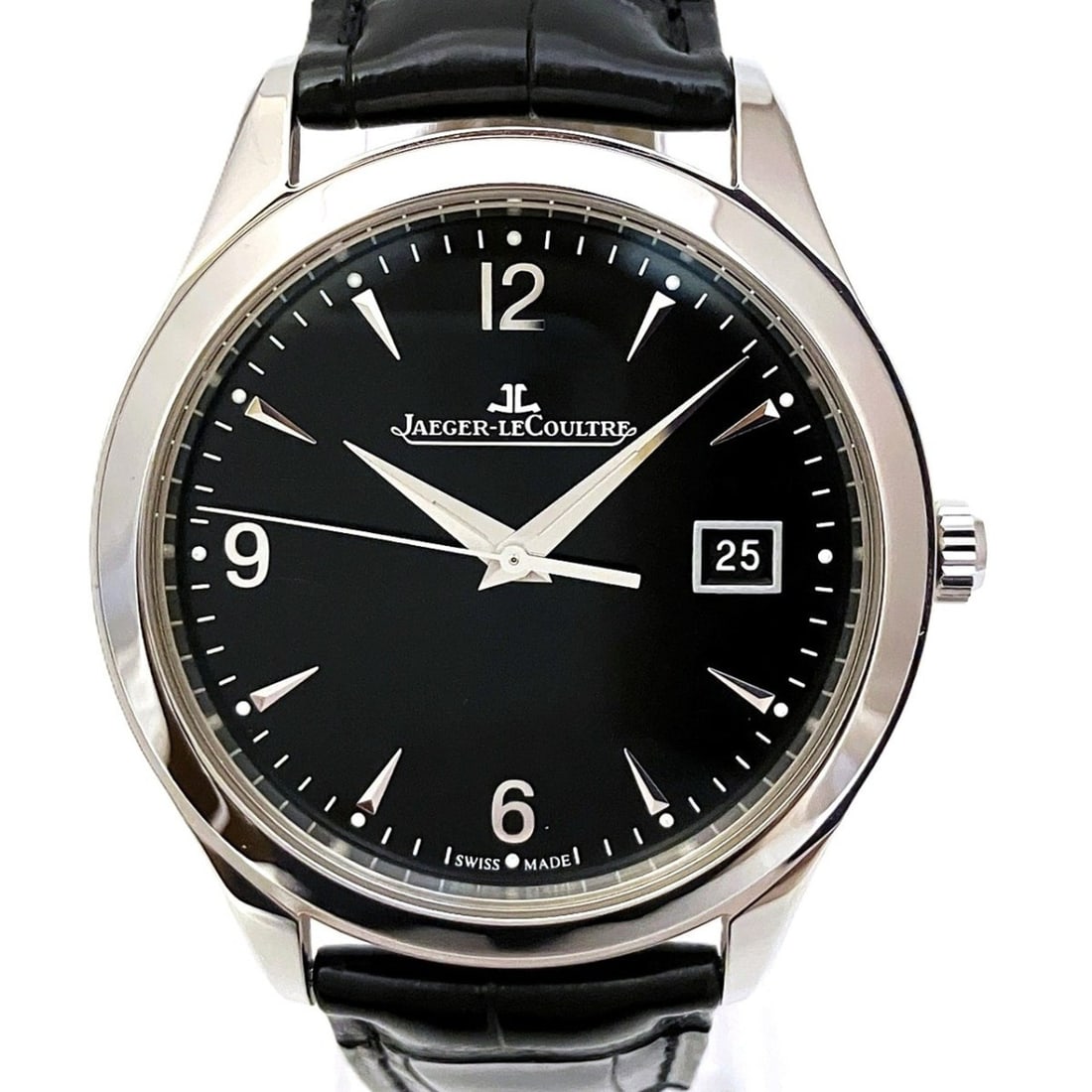 Jaeger-LeCoultre Master Control wristwatch, total weight 64.6g, stainless steel, genuine leather: --- Catalog ---Category: SizeWrist Size: 16cm - 21cm / 6.29'' - 8.26''Case Diameter: 38.9mm / 1.53''Category: DesignType: WristwatchGender: MenColor (Dial): BlackMaterial (Band): LeatherMaterial