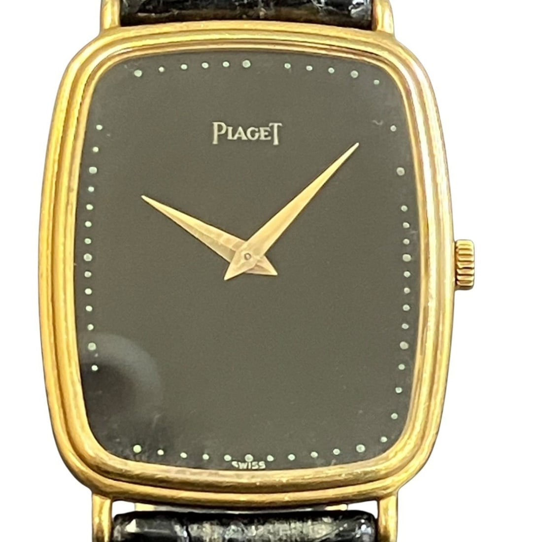 Piaget Black Tie Esperador Watch, Total Weight 32g, 18K Gold, Genuine Leather Strap, Manual Winding,: --- Catalog ---Category: SizeWrist Size: 14cm - 18.5cm / 5.51'' - 7.28''Case Diameter: 25mm / 0.98''Category: DesignType: WristwatchGender: Men,WomenColor (Dial): BlackMaterial (Band):