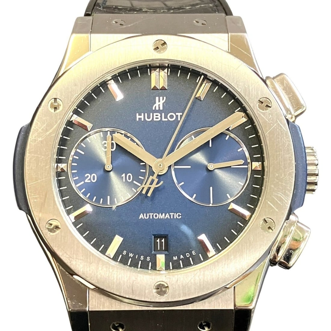 Hublot Classic Fusion wristwatch, total weight 81g, stainless steel, genuine leather strap, (1 of 11)