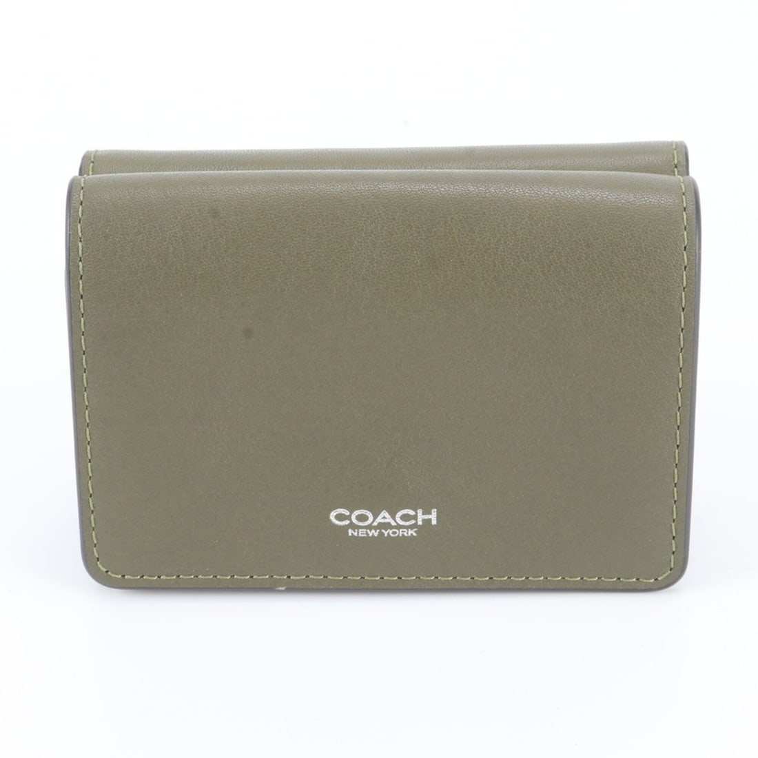 Coach Mini Trifold Coin Wallet, Leather, Tri-fold Compact, Women's: --- Catalog ---Category: SizeSize (HxWxD): 8cm x 10.5cm x 4cm / 3.14'' x 4.13'' x 1.57''Category: DesignType: Wallet (tri-fold)Color: Green, KhakiGender: WomenMaterial: Leather Category: GeneralBrand: