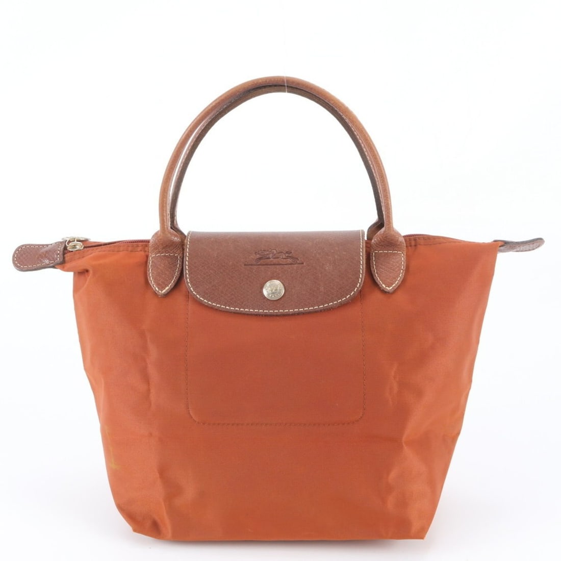 Longchamp Le Pliage Leather Tote Bag Shoulder Handbag Brown Women's (1 of 8)