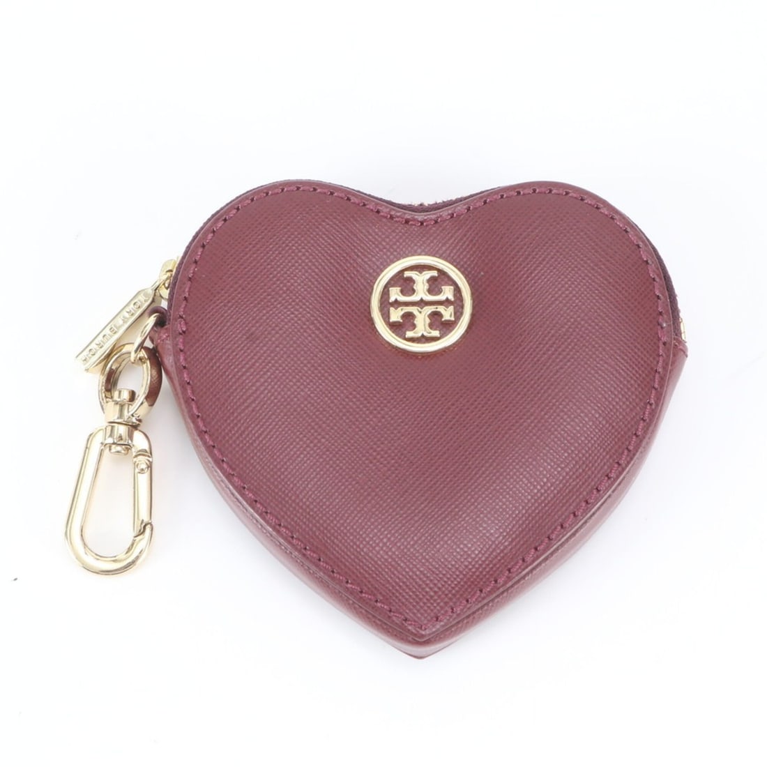 Tory Burch Heart Leather Wallet/Coin Purse, Compact Wallet with Gold Hardware, Women's: --- Catalog ---Category: SizeSize (HxWxD): 10cm x 10cm x 1.5cm / 3.93'' x 3.93'' x 0.59''Category: DesignType: Coin purse/coin caseColor: Red color, WineGender: WomenMaterial: Leather Category: Genera