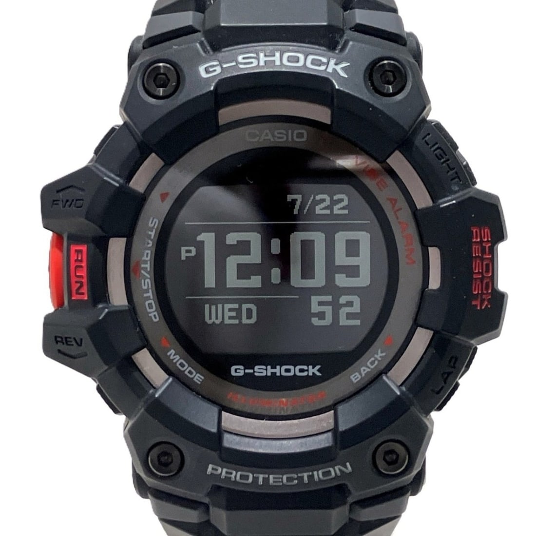 Casio G-SHOCK watch, total weight 68.0g, resin case, quartz movement, black dial, GBD-100: --- Catalog ---Category: SizeWrist Size: 13cm - 21cm / 5.11'' - 8.26''Case Diameter: 49mm / 1.93''Category: DesignType: WristwatchGender: MenColor (Dial): BlackMaterial (Case): AluminumCategory: Gener