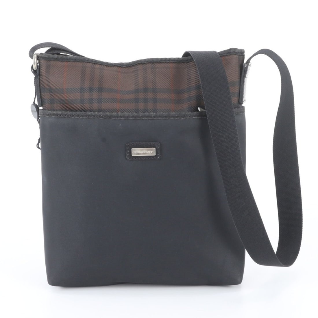 Burberry Check Leather Shoulder Bag Messenger Business Tote Black Men's: --- Catalog ---Category: SizeSize (HxWxD): 27cm x 20cm x 6cm / 10.62'' x 7.87'' x 2.36''Strap Length: 114cm / 44.88''Category: DesignType: Messenger bag, Shoulder bagColor: BlackGender: MenMaterial: L