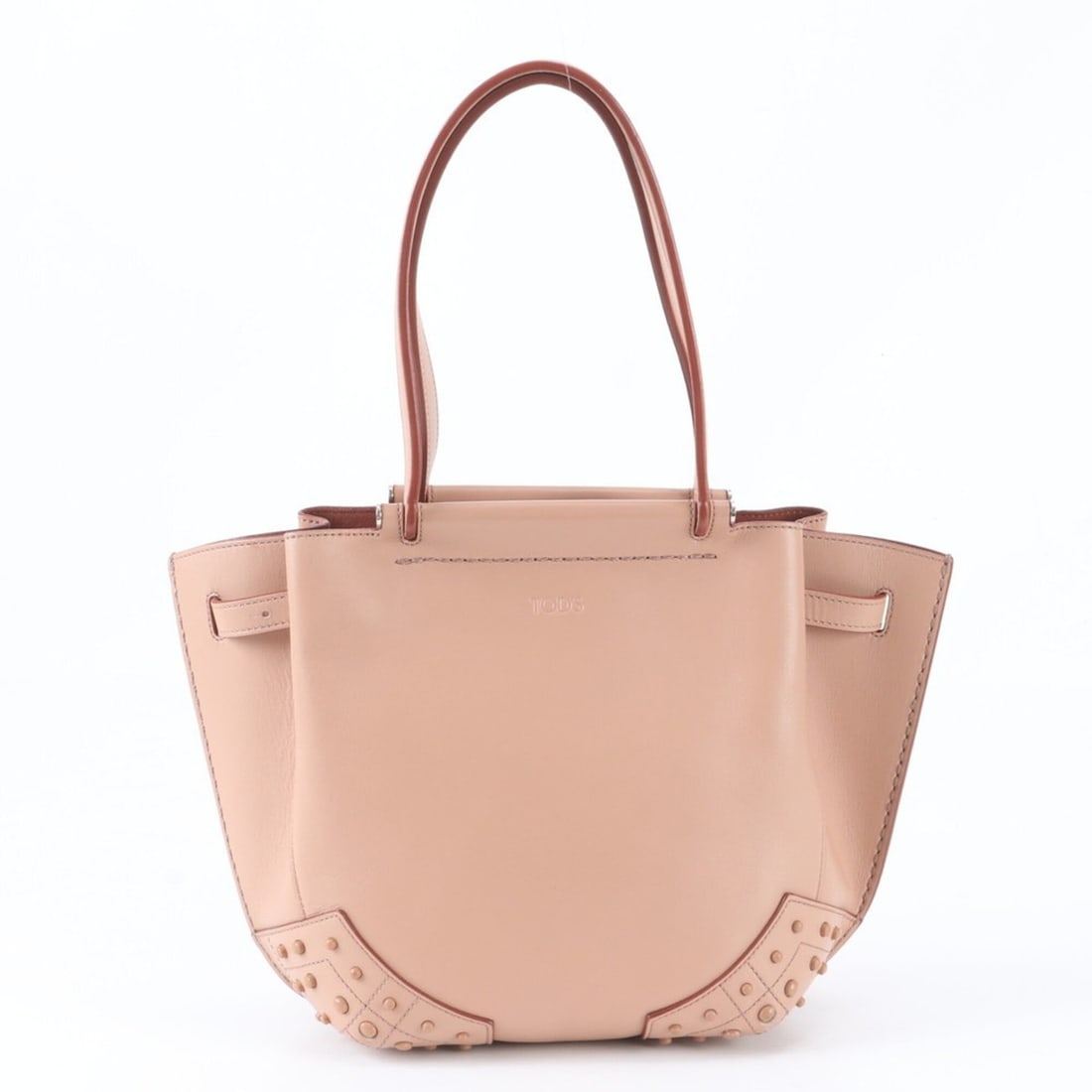 Tod's Wave Leather Handbag Tote Bag Pink Brand Women's: --- Catalog ---Category: SizeSize (HxWxD): 24cm x 21cm x 13cm / 9.44'' x 8.26'' x 5.11''Handle Length: 47cm / 18.5''Category: DesignType: Handbag, Tote bagColor: PinkGender: WomenMaterial: Leather Cat