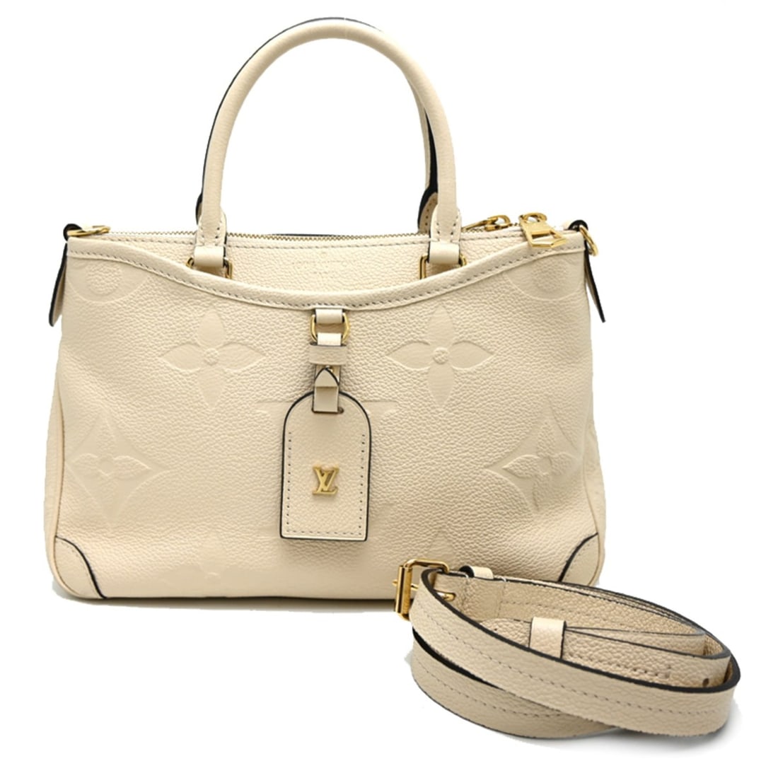 Louis Vuitton Trianon PM Women's Handbag M46503 Monogram Empreinte Crème (Cream): --- Catalog ---Category: SizeSize (HxWxD): 18cm x 28cm x 10cm / 7.08'' x 11.02'' x 3.93''Category: DesignType: HandbagColor: CreamGender: WomenMaterial: Monogram Empreinte Category: GeneralMPN: M46503