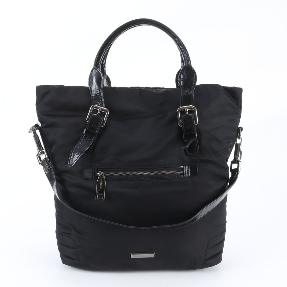 Burberry Leather Nylon 2-Way Tote Bag Shoulder Business Black Brand Men's: --- Catalog ---Category: SizeSize (HxWxD): 41cm x 39cm x 15cm / 16.14'' x 15.35'' x 5.9''Strap Length: 70cm / 27.55''Handle Length: 50cm / 19.68''Category: DesignType: Shoulder bag, Tote bagColor: Bla