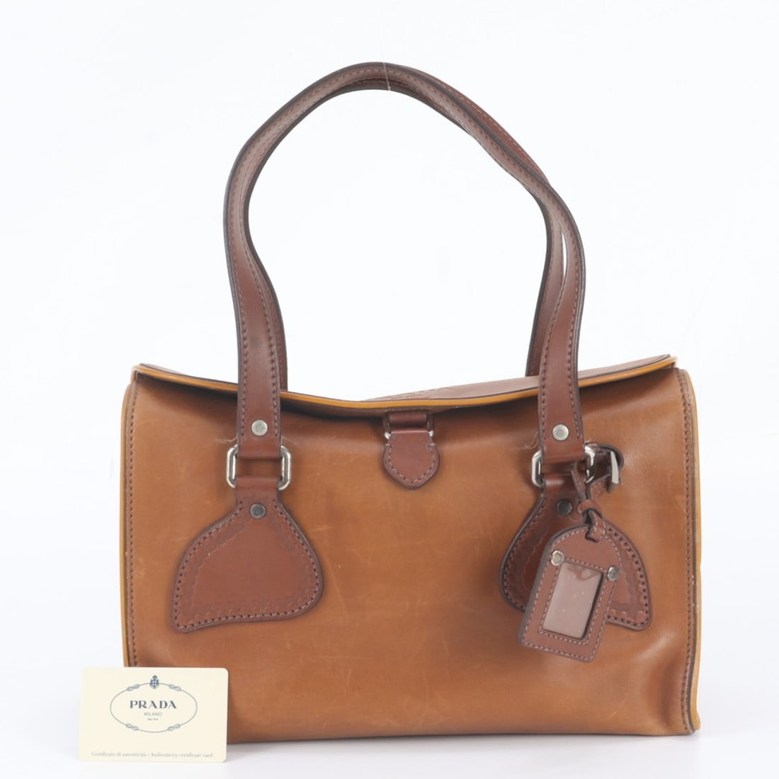 Prada BR3017 Leather Tote Bag, Shoulder Handbag, Brown, with Guarantee Card, for Women: --- Catalog ---Category: SizeSize (HxWxD): 22cm x 34cm x 12cm / 8.66'' x 13.38'' x 4.72''Category: DesignType: Handbag, Shoulder bag, Tote bagColor: BrownGender: WomenMaterial: Leather Category: Gener