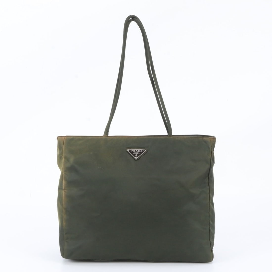 Prada Tessuto Nylon Triangle Logo Tote Bag Shoulder Handbag for Women: --- Catalog ---Category: SizeSize (HxWxD): 28cm x 33cm x 10cm / 11.02'' x 12.99'' x 3.93''Category: DesignType: Handbag, Shoulder bag, Tote bagColor: Green, KhakiGender: WomenCategory: GeneralBrand: P