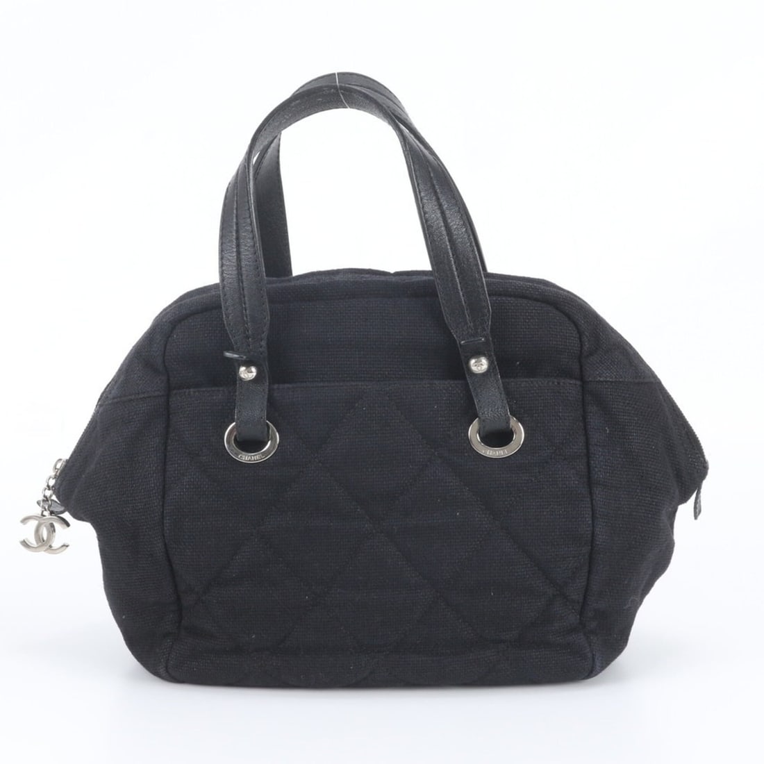 Chanel Paris Biarritz Leather Tote Bag Bowling Shoulder with Serial Number Seal for Women: --- Catalog ---Category: SizeSize (HxWxD): 24cm x 27cm x 13cm / 9.44'' x 10.62'' x 5.11''Category: DesignType: Shoulder bag, Tote bagColor: BlackGender: WomenMaterial: Leather Category: GeneralBrand: 