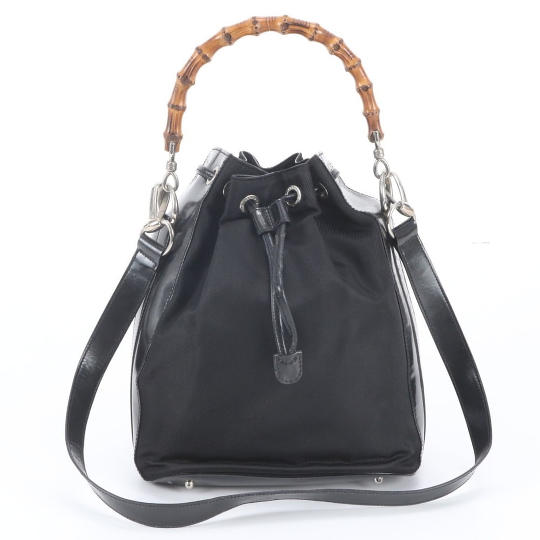 Gucci Old Bamboo Leather 2-Way Shoulder Bag, Handbag, Tote Bag for Women: --- Catalog ---Category: SizeSize (HxWxD): 31cm x 23cm x 13cm / 12.2'' x 9.05'' x 5.11''Category: DesignType: Handbag, Shoulder bag, Tote bagColor: BlackGender: WomenMaterial: Leather , Canvas Categor